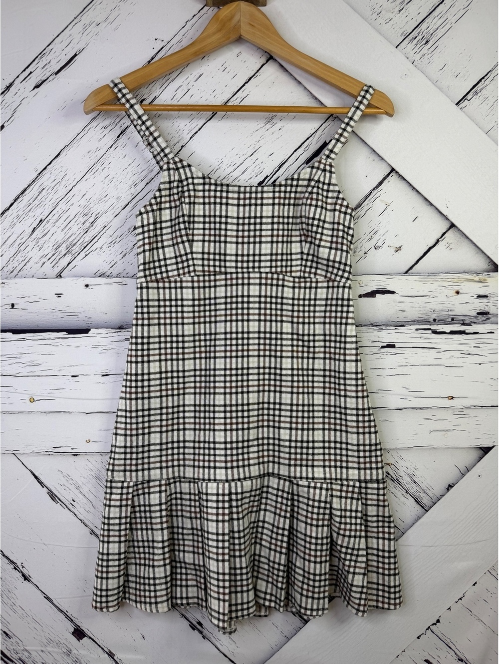 Hollister Y2K Academia Plaid Pleated Mini Coquette Stretchy Dress Women Small